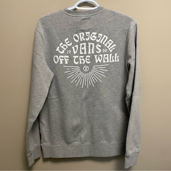 Vans Off The Wall Gray Crewneck Sweatshirt Men’s Small - Picture 1 of 9